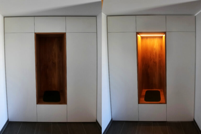 Schrank mit Sitznische